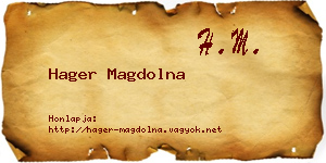 Hager Magdolna névjegykártya